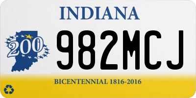 IN license plate 982MCJ