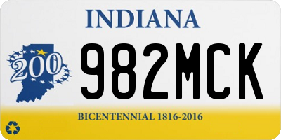 IN license plate 982MCK