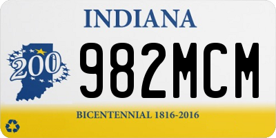 IN license plate 982MCM