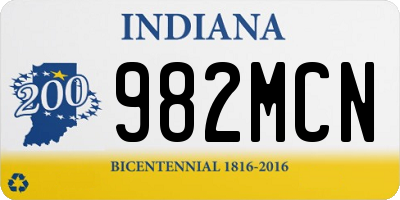 IN license plate 982MCN