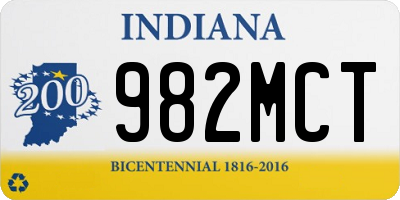 IN license plate 982MCT