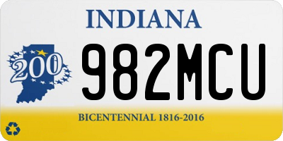 IN license plate 982MCU