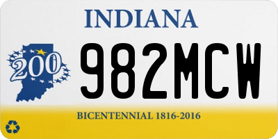 IN license plate 982MCW