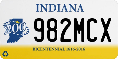 IN license plate 982MCX