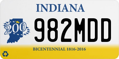 IN license plate 982MDD