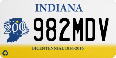 IN license plate 982MDV