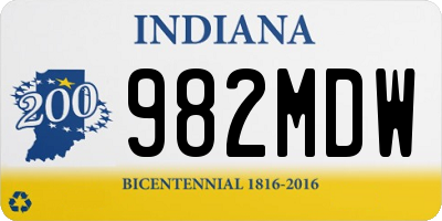 IN license plate 982MDW