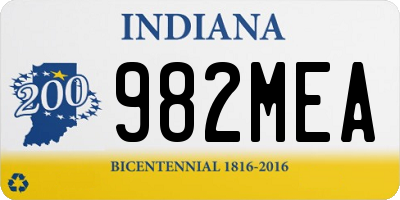 IN license plate 982MEA