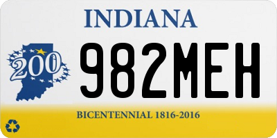 IN license plate 982MEH