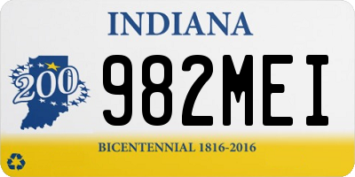 IN license plate 982MEI