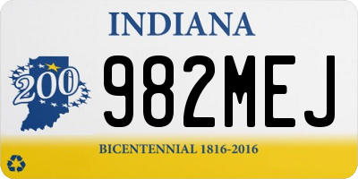 IN license plate 982MEJ