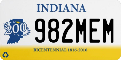IN license plate 982MEM