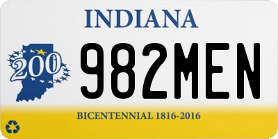 IN license plate 982MEN