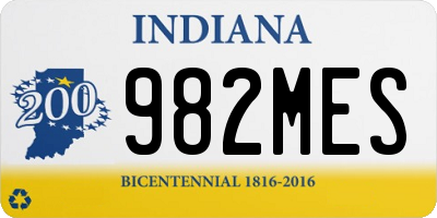 IN license plate 982MES