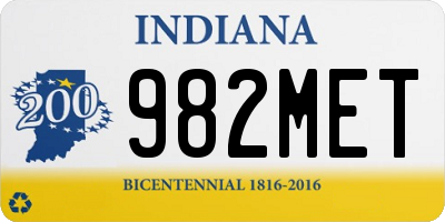 IN license plate 982MET