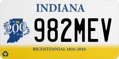 IN license plate 982MEV