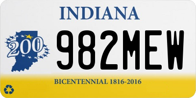 IN license plate 982MEW