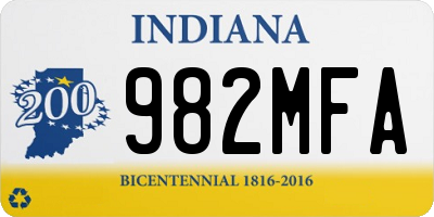 IN license plate 982MFA