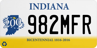 IN license plate 982MFR