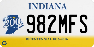 IN license plate 982MFS