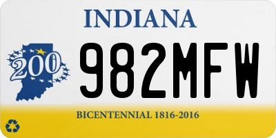 IN license plate 982MFW