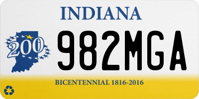 IN license plate 982MGA