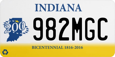 IN license plate 982MGC