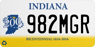 IN license plate 982MGR