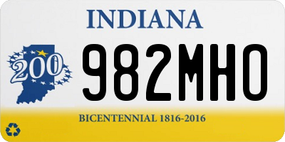 IN license plate 982MHO