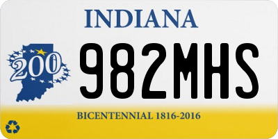 IN license plate 982MHS