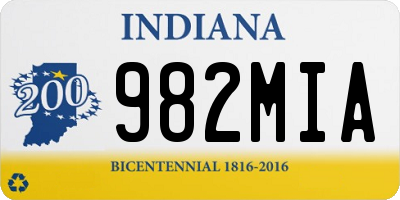 IN license plate 982MIA