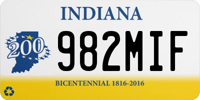 IN license plate 982MIF