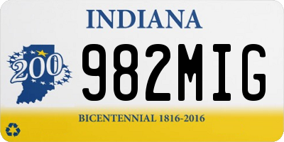 IN license plate 982MIG