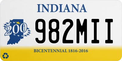 IN license plate 982MII