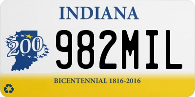 IN license plate 982MIL