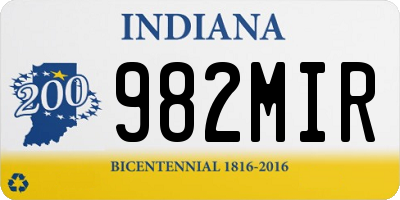 IN license plate 982MIR
