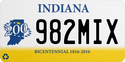 IN license plate 982MIX