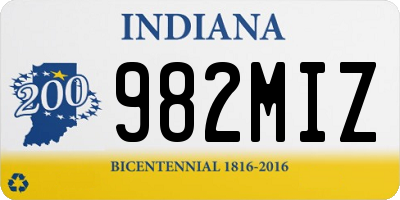 IN license plate 982MIZ