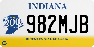 IN license plate 982MJB