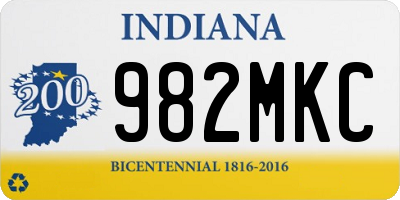 IN license plate 982MKC