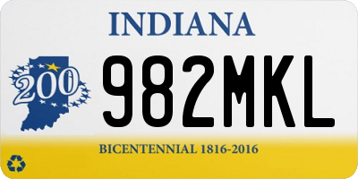 IN license plate 982MKL