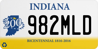 IN license plate 982MLD