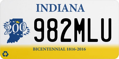 IN license plate 982MLU