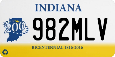 IN license plate 982MLV