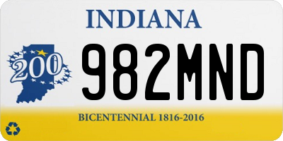 IN license plate 982MND