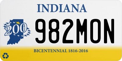 IN license plate 982MON
