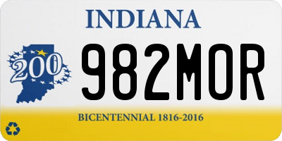 IN license plate 982MOR