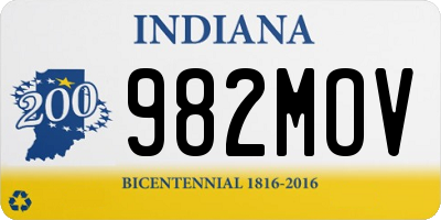 IN license plate 982MOV