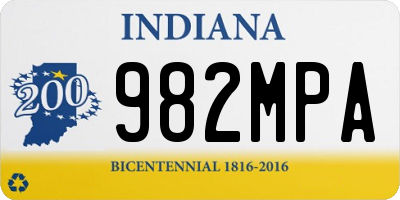 IN license plate 982MPA