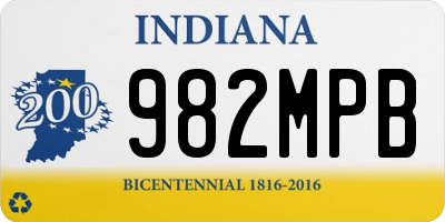IN license plate 982MPB